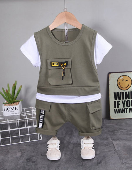 Pocket Detailed T-shirt and Short 2Piece Set