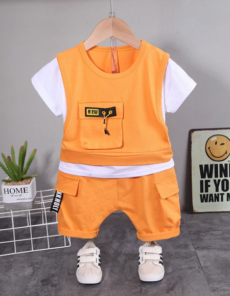 Pocket Detailed T-shirt and Short 2Piece Set