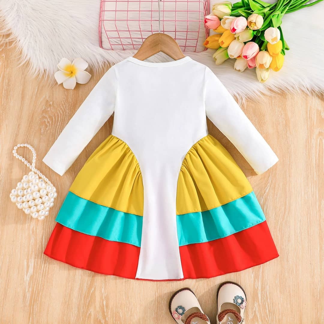 Parrot Colorblock Flare Longsleeved Dress