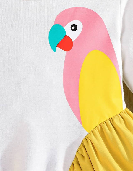 Parrot Colorblock Flare Longsleeved Dress