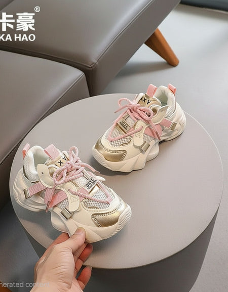 Chic Mesh Lace-up Chunky Sneakers