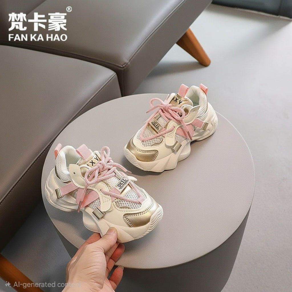 Chic Mesh Lace-up Chunky Sneakers