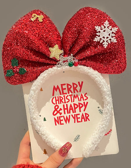 Christmas Big Bow Alice Bands