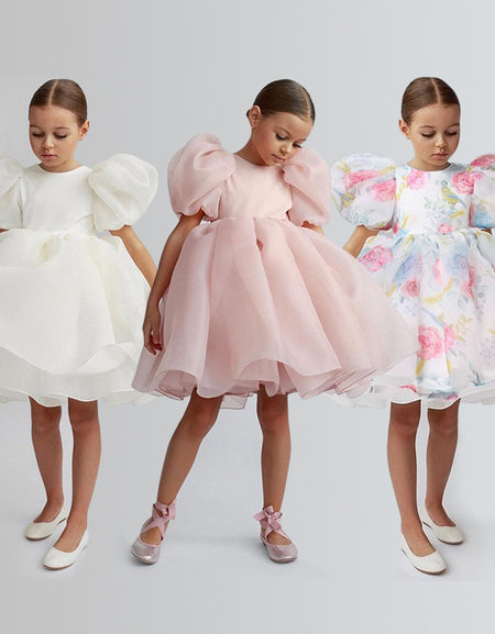 ORGANZA BUBBLE SLEEVE BALL GOWN