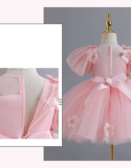 Petal Flower Bubble Sleeve Gown / Dress