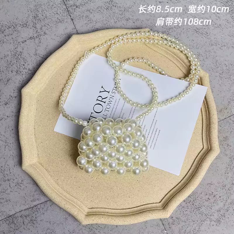 Girls' Mini Pearl Beaded Bag.