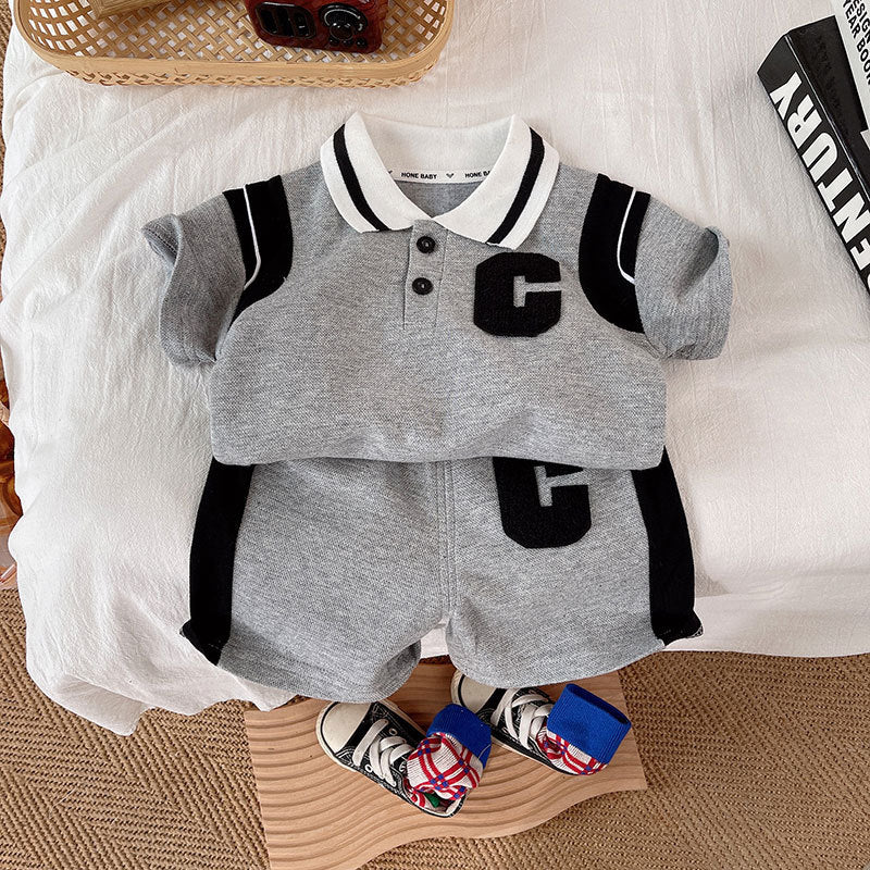 Calibre Grey Boys Polo 2Piece Set
