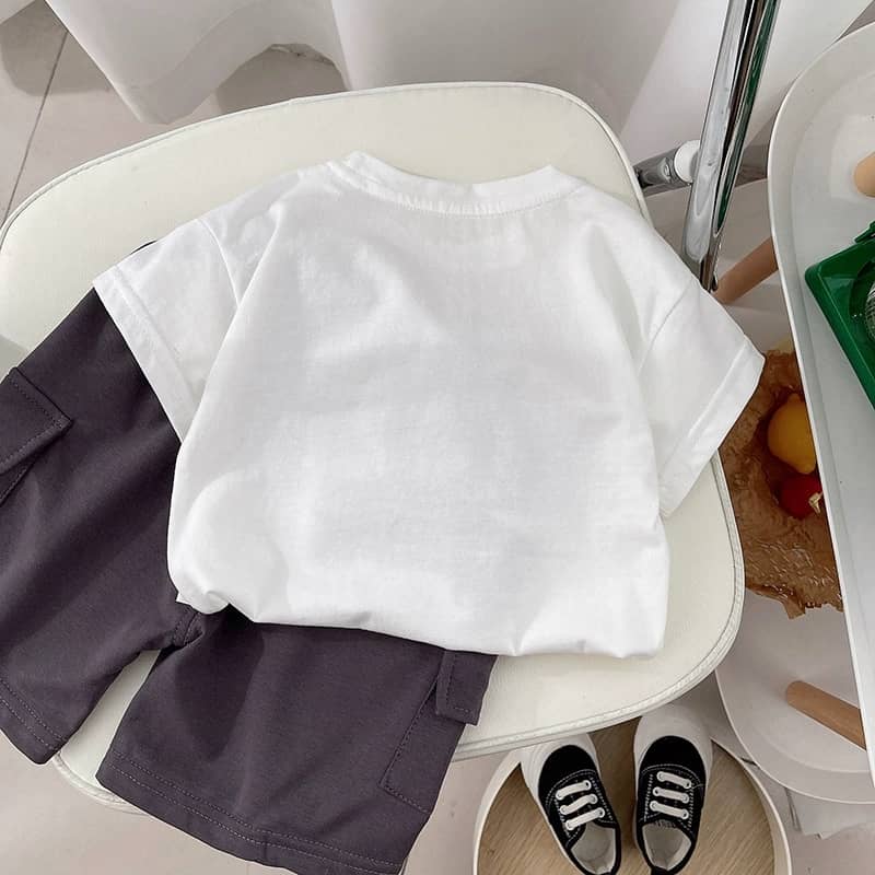 Skate Print Boys Tee& Cargo Shorts Set