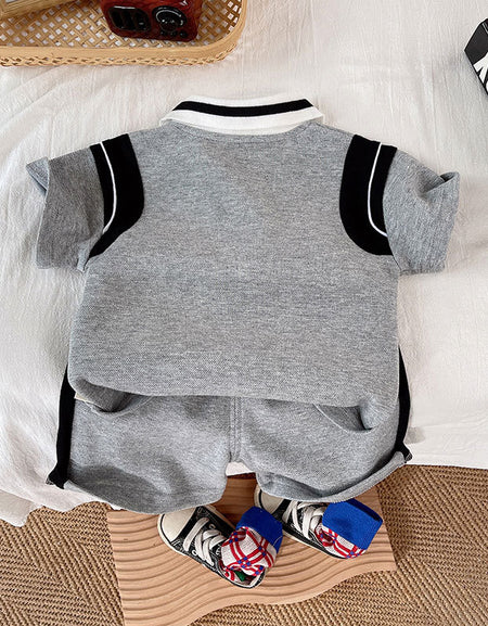 Calibre Grey Boys Polo 2Piece Set