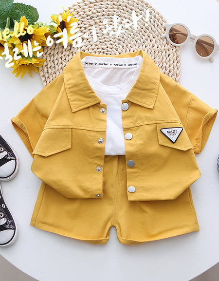 Stylish Chest Flap Shirt & Shorts Set