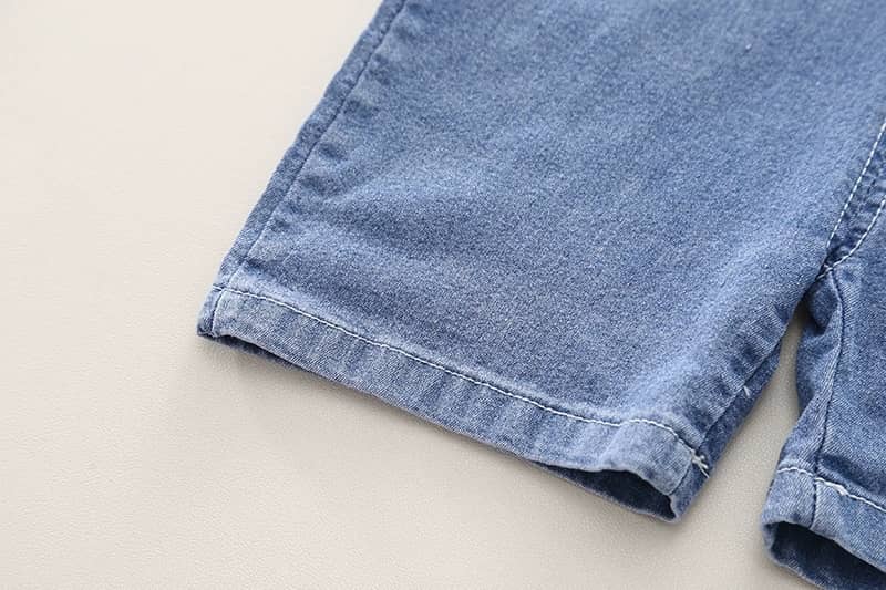 3D Puppy Denim Dung and Tee Set