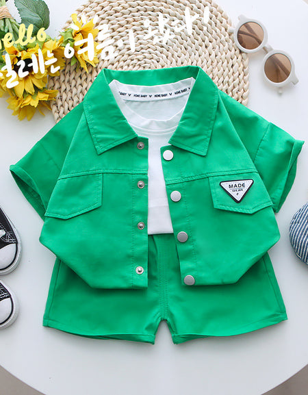 Stylish Chest Flap Shirt & Shorts Set