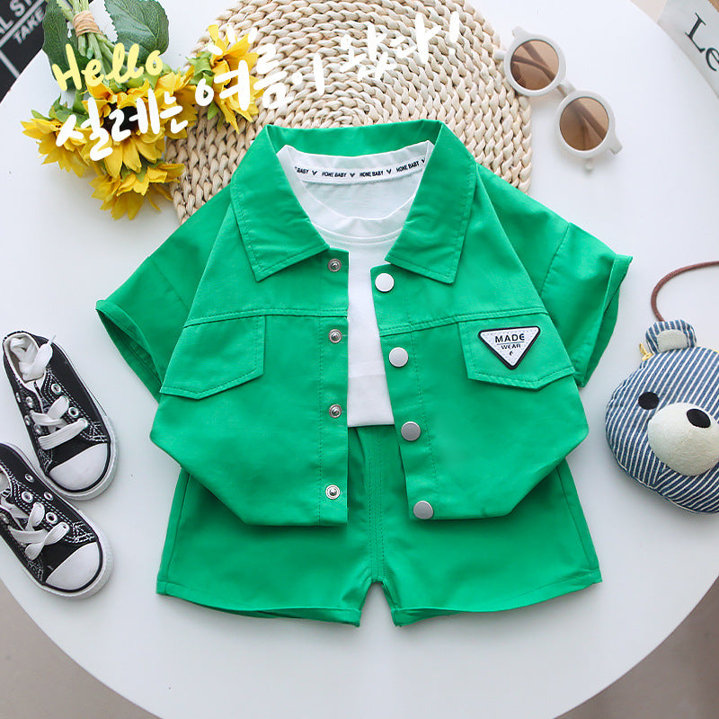 Stylish Chest Flap Shirt & Shorts Set