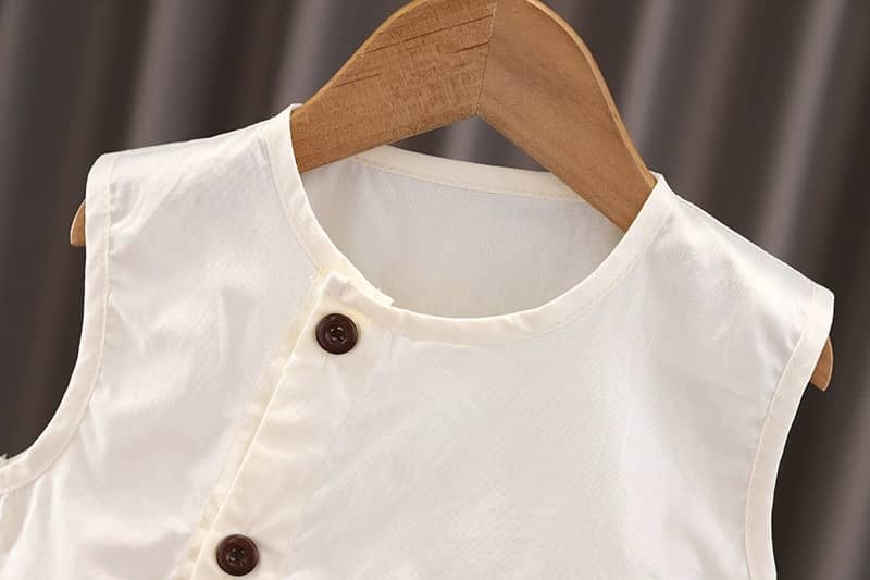 Bear Patch Sleeveless Vest & Shorts Set