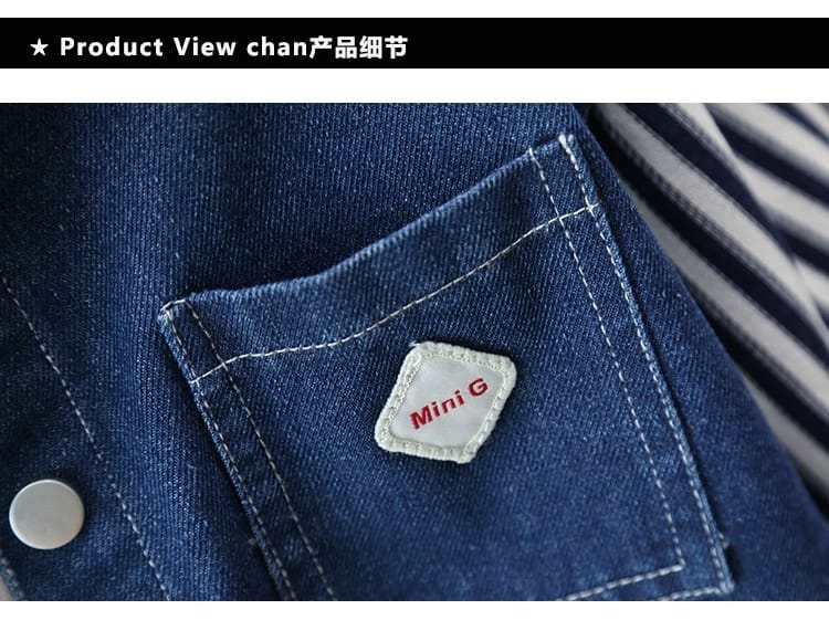 Cool Striped Shirt, Denim Vest& Pant Set