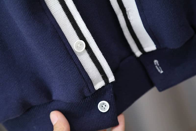 Navy Bunny Button-Up Jacket & Pant Set
