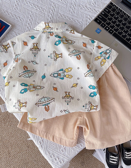 Space Graphic Shirt & Shorts Set