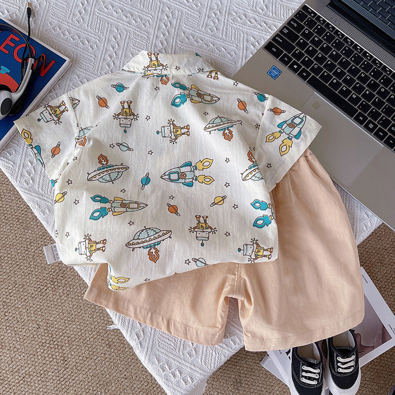 Space Graphic Shirt & Shorts Set