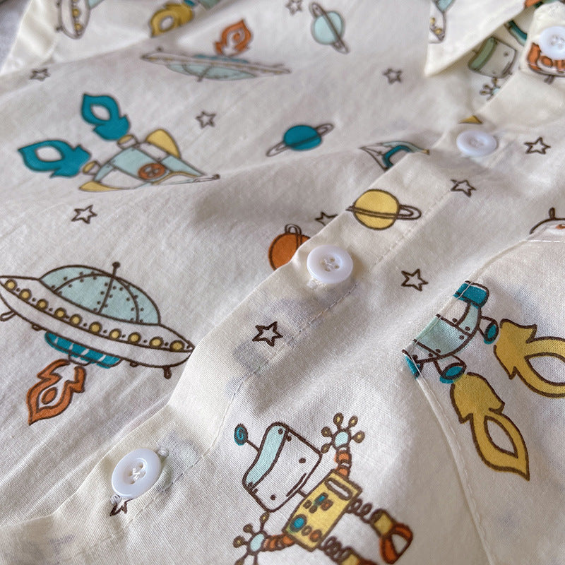 Space Graphic Shirt & Shorts Set