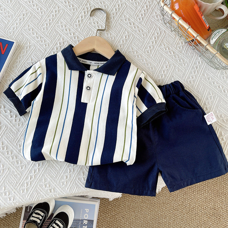 Smart Stripes Toddler Polo Tee Set