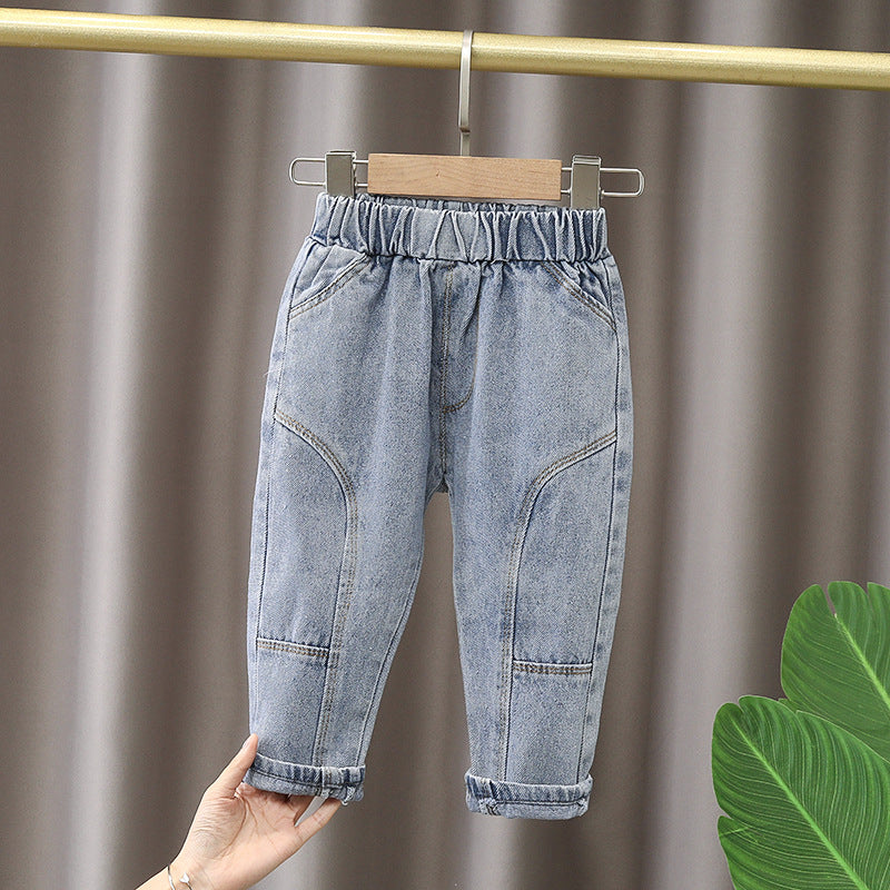 Stylish Striped Polo and Denim Pant Set