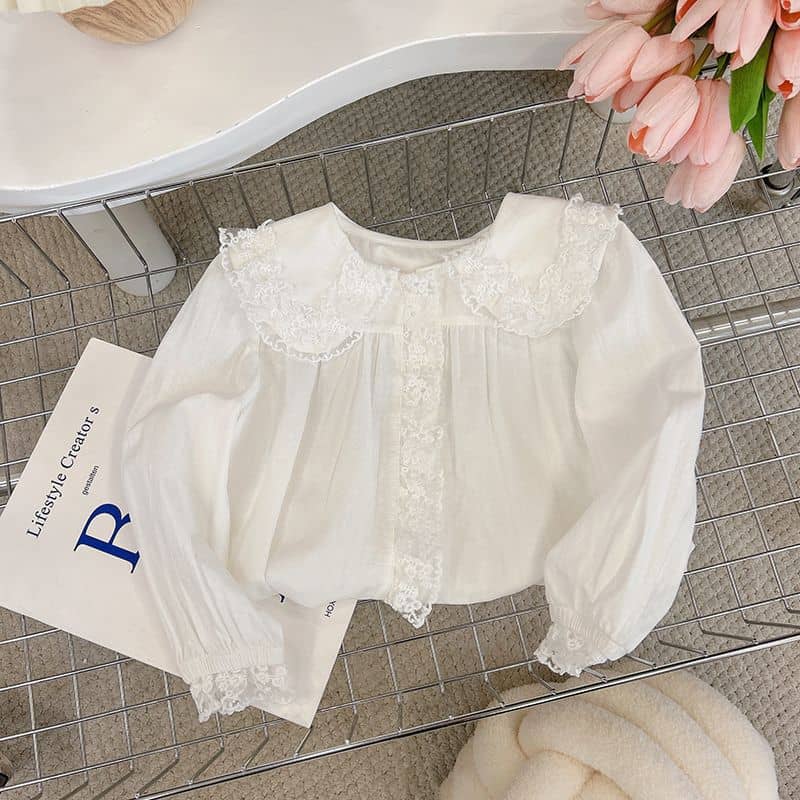 Lace Detail Collared Blouse