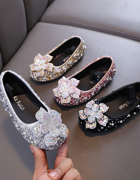 Floral Designed Glitzy Princess Shoe