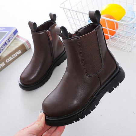 Chunky Leather High Rise Boots