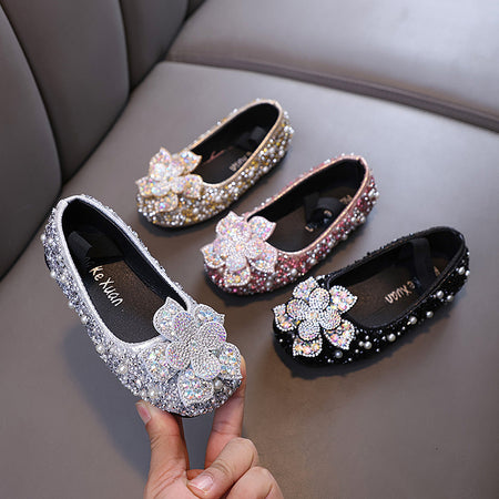 Floral Designed Glitzy Princess Shoe