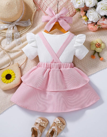 Blossom Embroidered Dress & Puff Sleeve Top