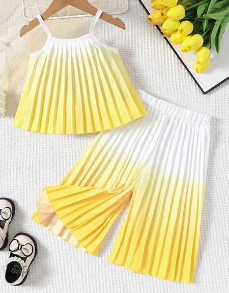 Sun-melt Pleats Cami Top & Pant Set