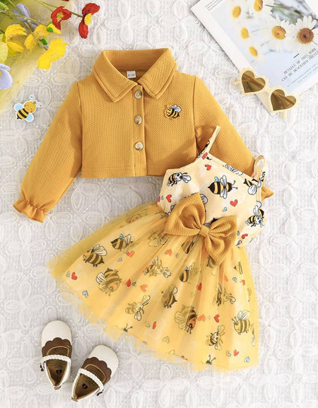 Busy Bee Cami Tulle Dress& Jacket Set