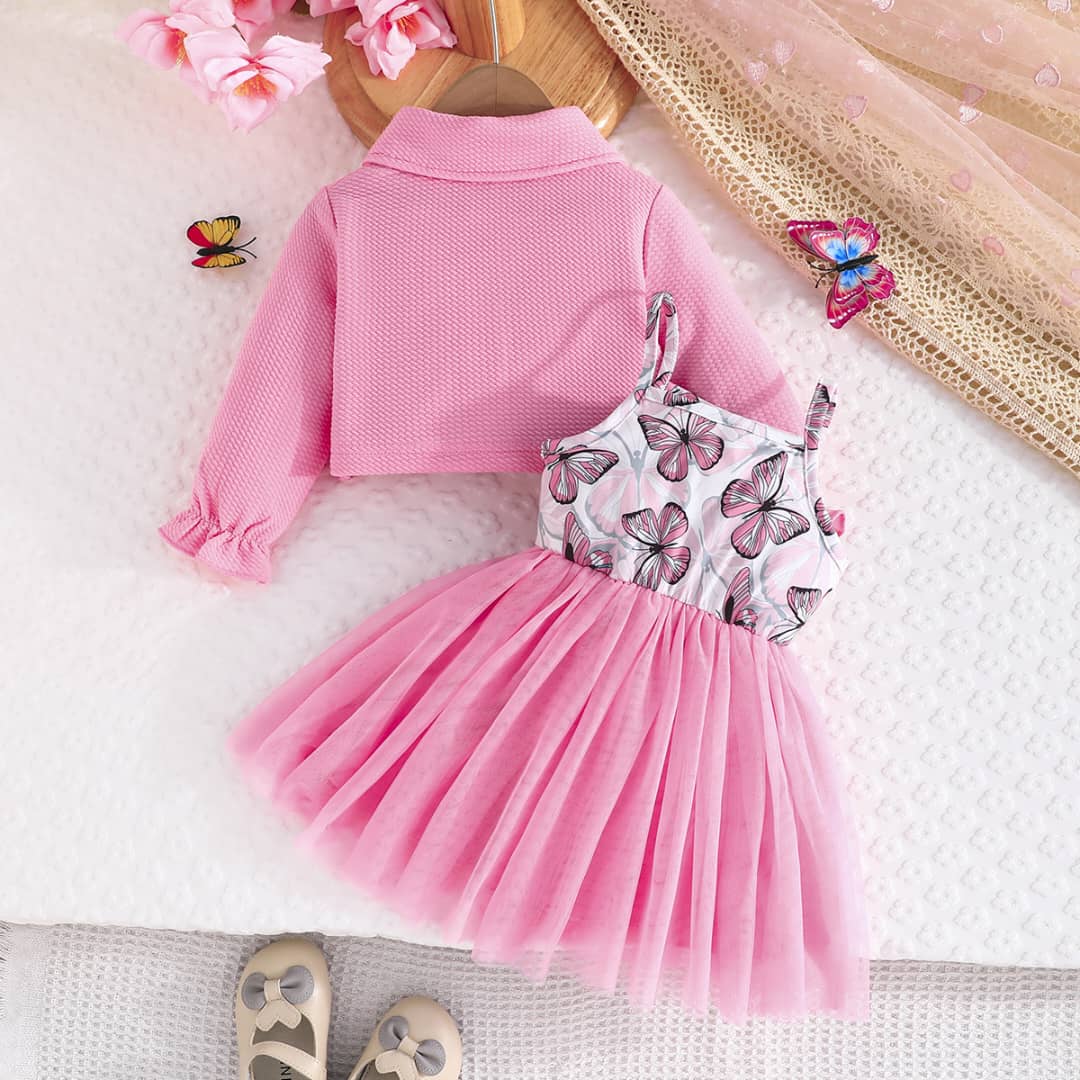 Butterfly Tulle Cami Dress & Jacket Set