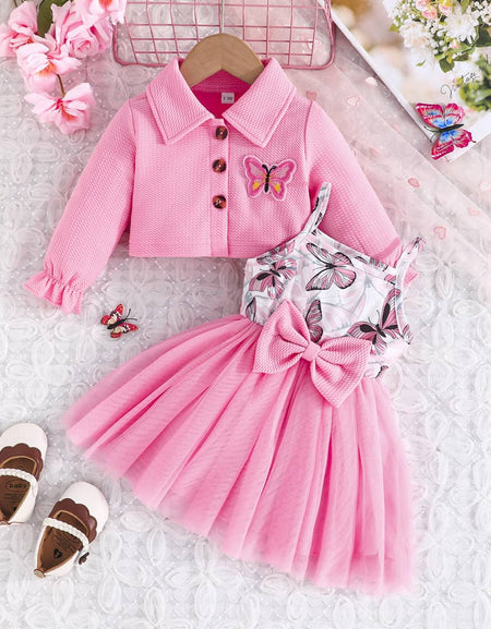 Butterfly Tulle Cami Dress & Jacket Set