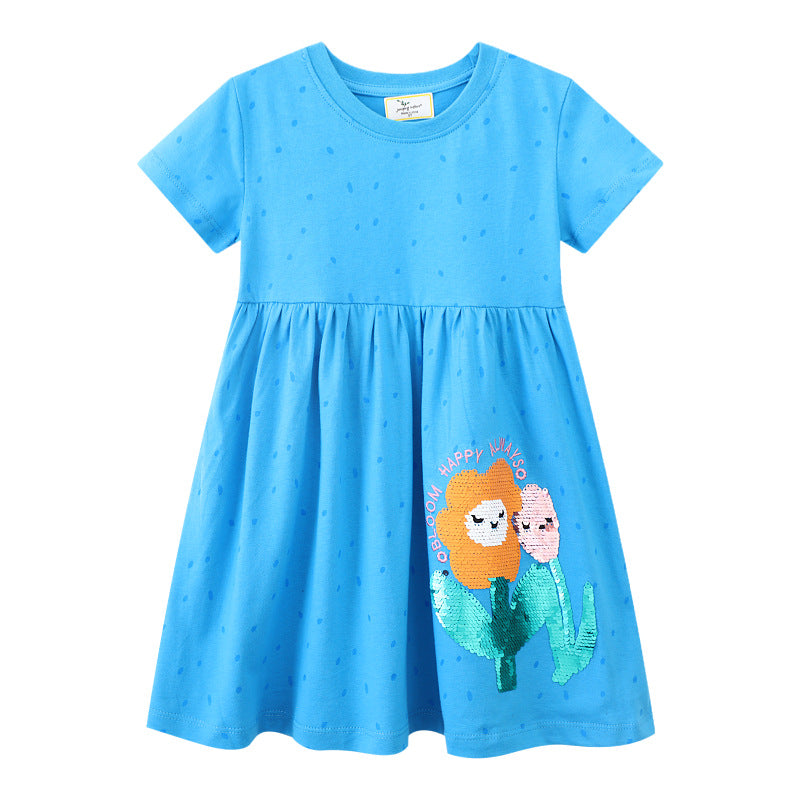 Bluebird Polka Dotted Dress with Chriping Birds