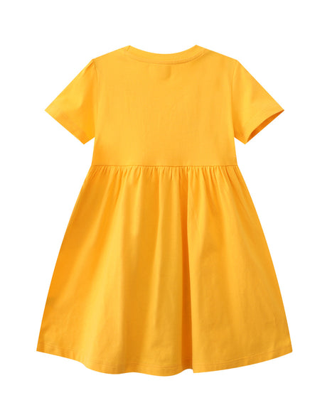 Girls Rainbow Embroidered Dress