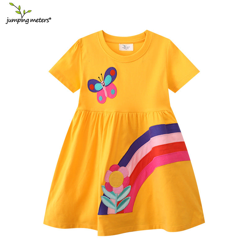 Girls Rainbow Embroidered Dress