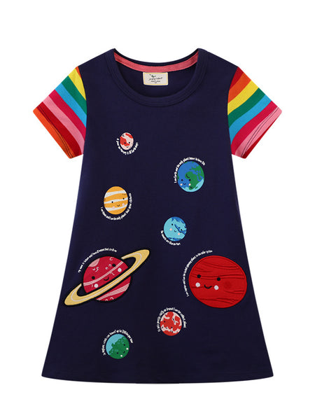 Planet Parade Rainbow Sleeve Dress