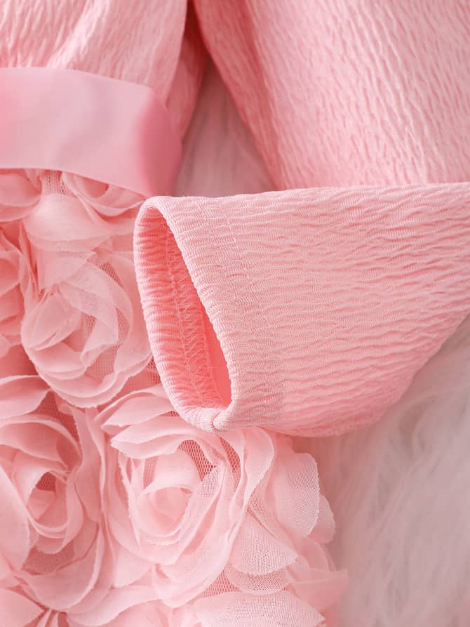 Rose Embossed Longsleeved Princess Dress