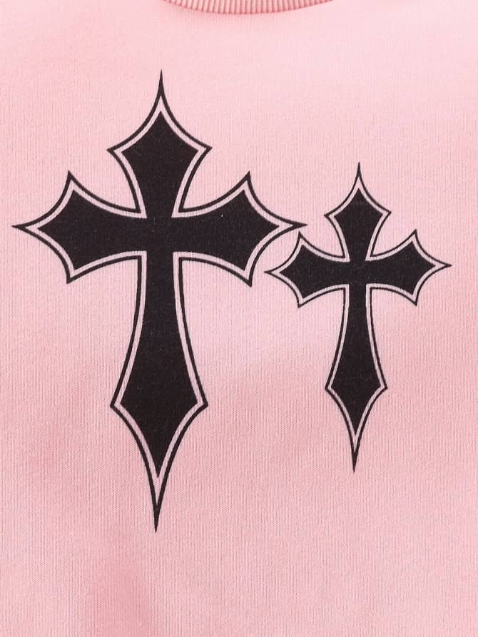 Pink Pulse Cross Tracksuit Set - Joggers & Sweatshirt