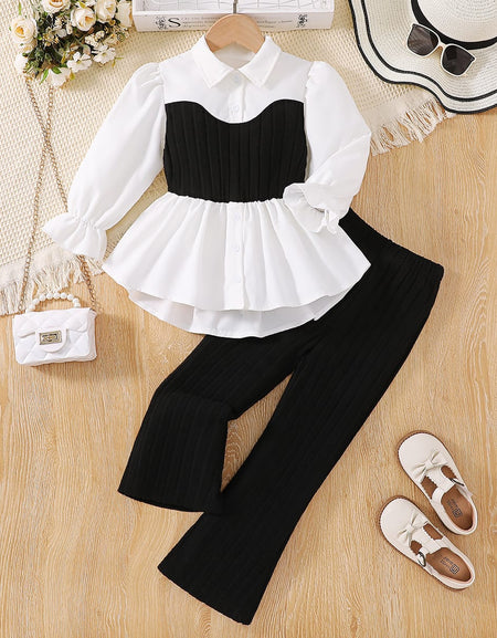 Monochrome Peplum Poise Layered Set