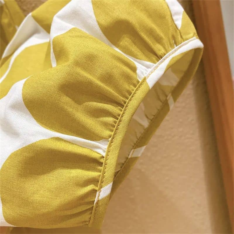 Lemon Zest Summer Set - Bow Top, Polka Pants & Sunhat