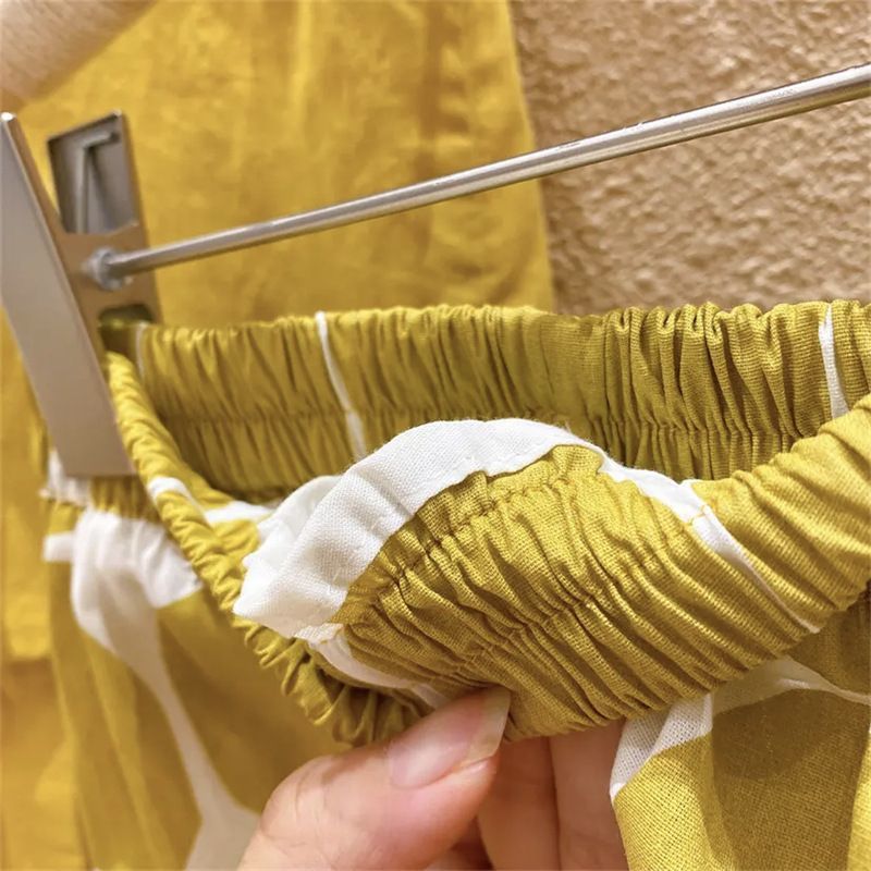 Lemon Zest Summer Set - Bow Top, Polka Pants & Sunhat