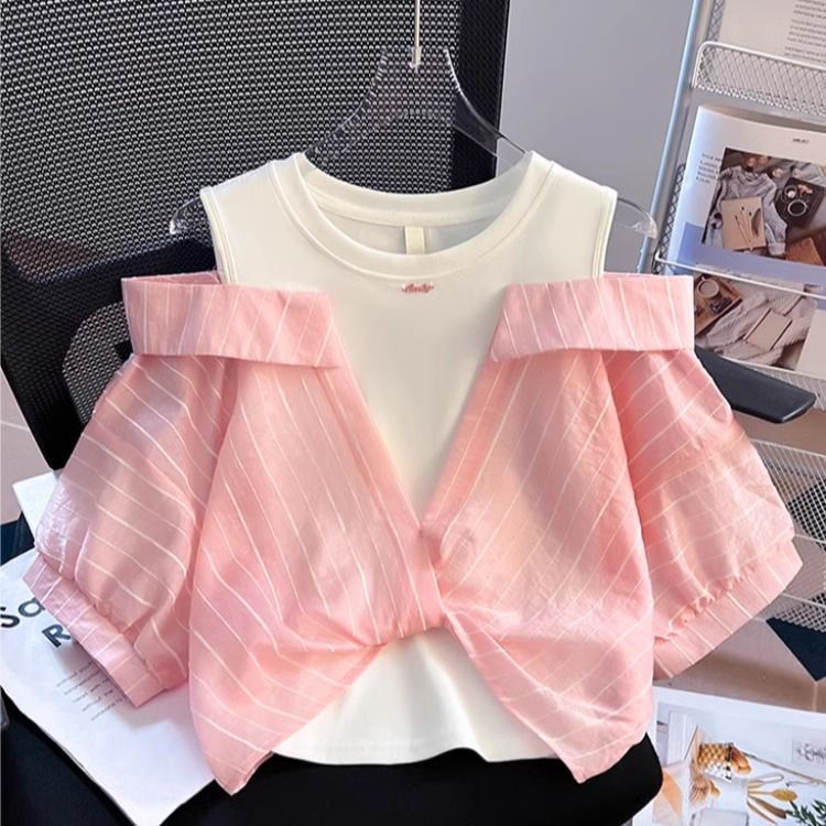 Collar Puffsleeve Layered Top