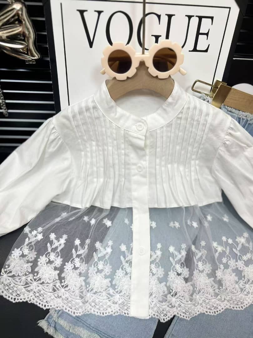 Vogue Lace and Light Denim 2piece Set