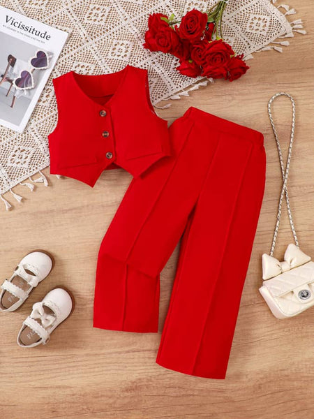 Scarlet Chic 2piece Waist Vest & Trouser Set