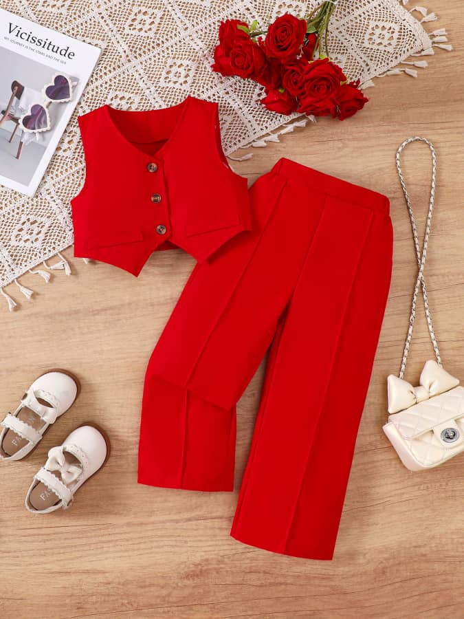 Scarlet Chic 2piece Waist Vest & Trouser Set