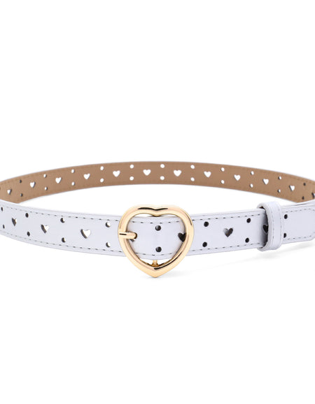 Kids Heart Detail Perforated Belts