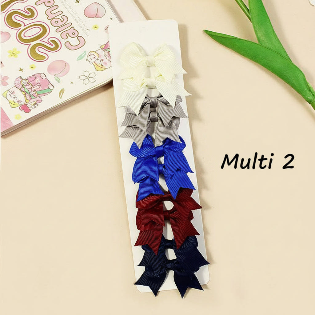 Color Pop Duo Bow Clips - 5pairs