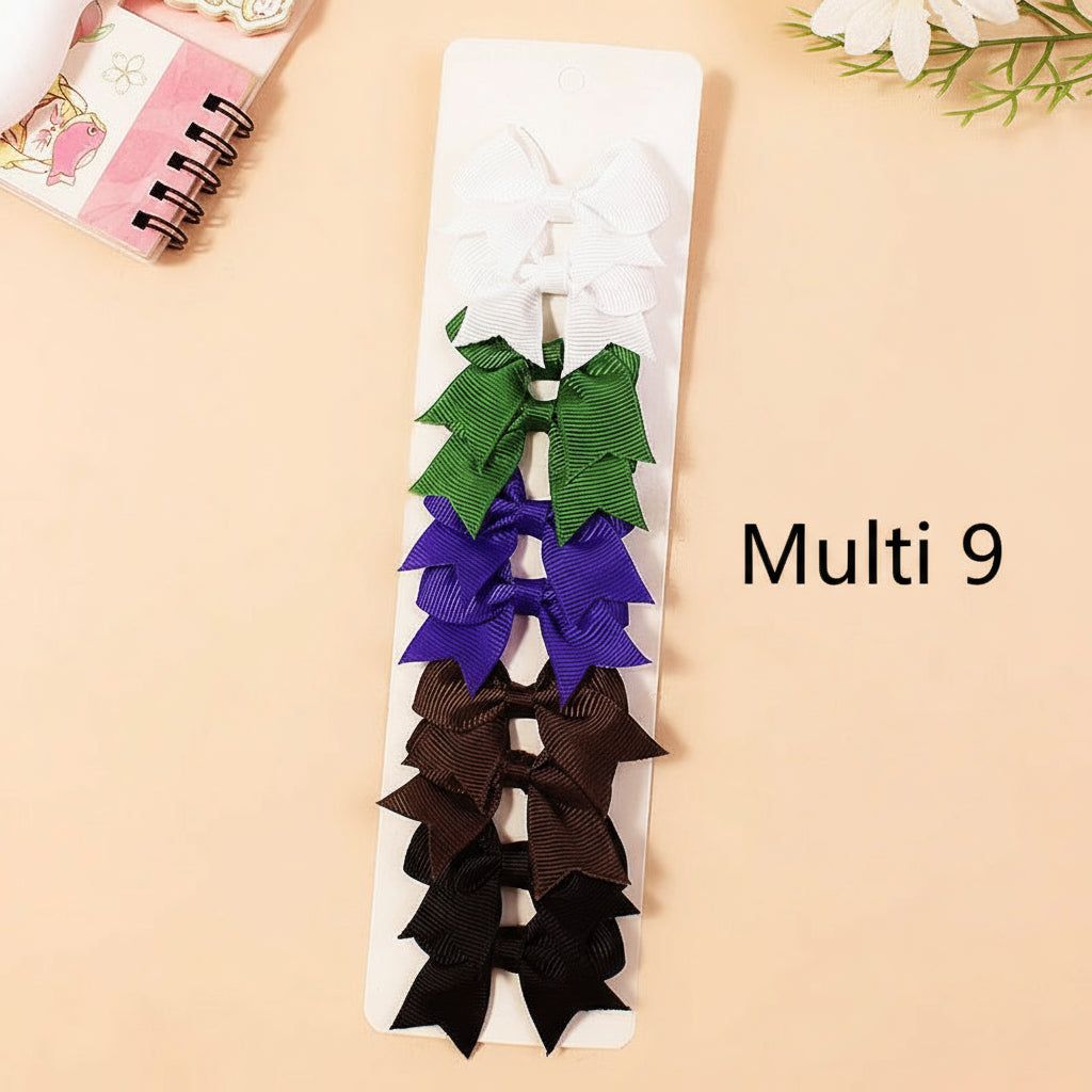 Color Pop Duo Bow Clips - 5pairs